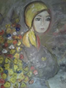 Voir le détail de cette oeuvre: ,, La femme aux fleurs jaunes''